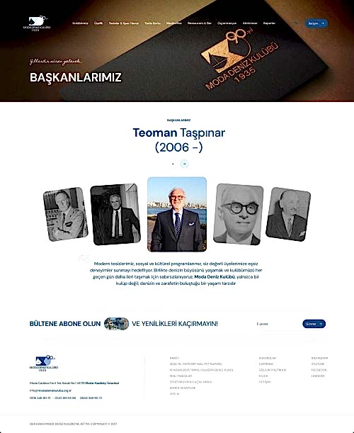 Moda Deniz Kulübü Web Sayfası
